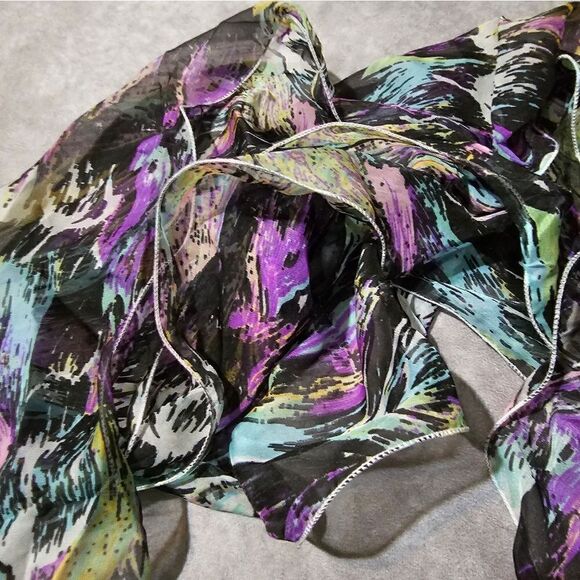 COLLECTION EIGHTEEN Water Floral Boa POLYESTER Scarf 15" x 78" - Picture 3 of 4